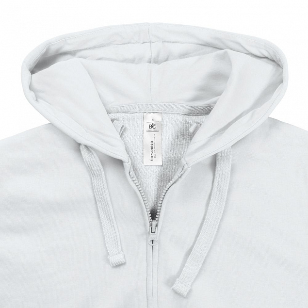 Толстовка женская Hooded Full Zip белая с логотипом в Москве заказать по выгодной цене в кибермаркете AvroraStore