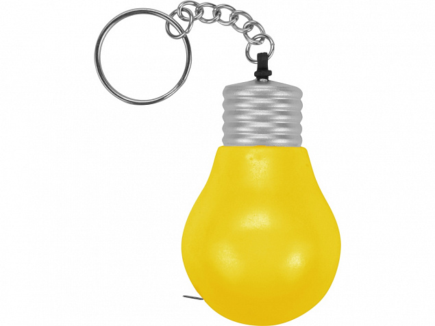 Брелок-рулетка для ключей Лампочка, желтый/серебристый с логотипом в Москве заказать по выгодной цене в кибермаркете AvroraStore
