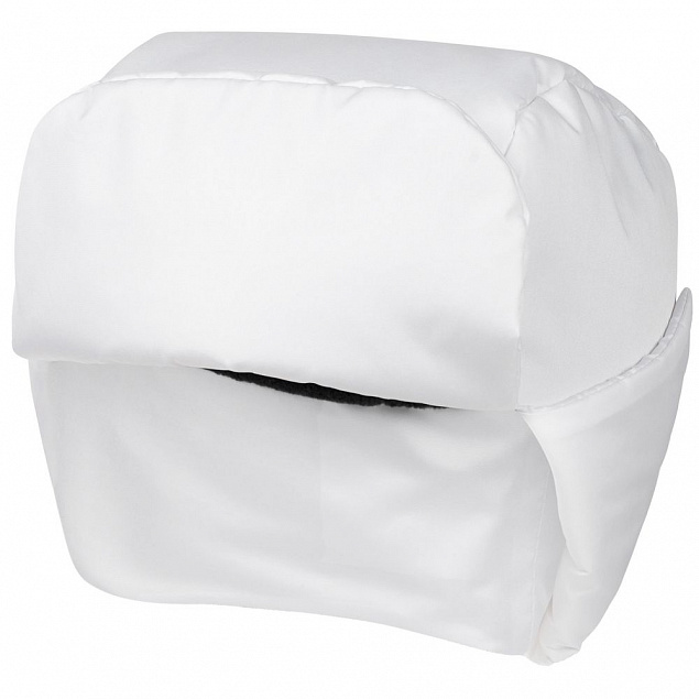 Шапка-ушанка Shelter, белая с логотипом в Москве заказать по выгодной цене в кибермаркете AvroraStore