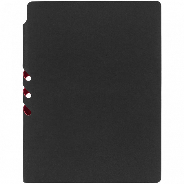 Ежедневник Flexpen Black, недатированный, черный с красным с логотипом в Москве заказать по выгодной цене в кибермаркете AvroraStore