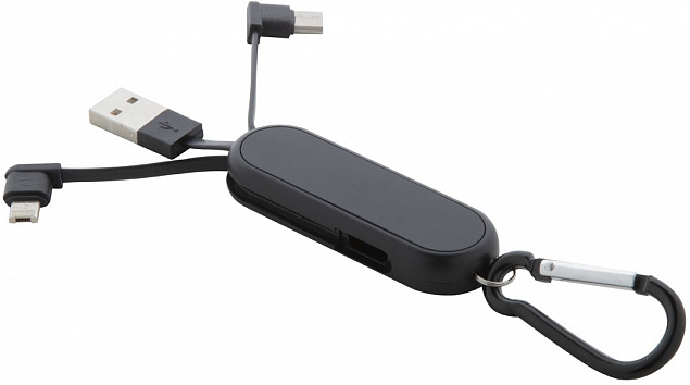 Зарядный кабель с разъемами micro USB, USB-C и Lightning с логотипом в Москве заказать по выгодной цене в кибермаркете AvroraStore