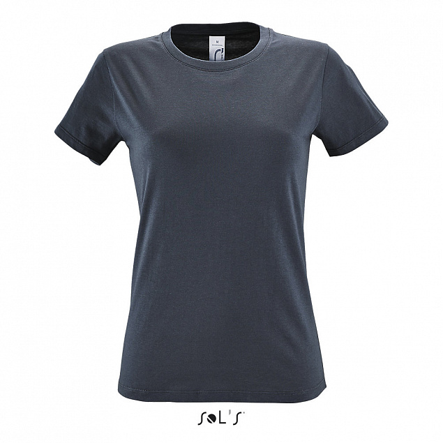 Фуфайка (футболка) REGENT женская,Тёмно-серый/графит L с логотипом в Москве заказать по выгодной цене в кибермаркете AvroraStore