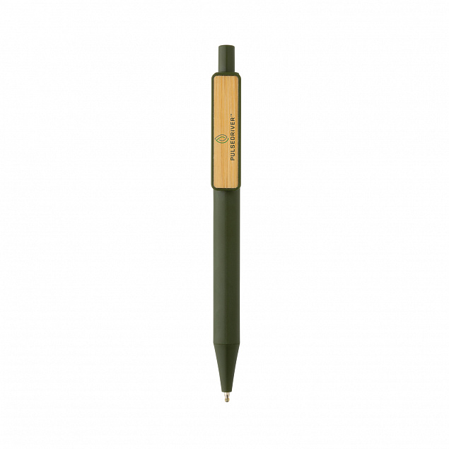 Ручка из переработанного ABS-пластика GRS с бамбуковым клипом с логотипом в Москве заказать по выгодной цене в кибермаркете AvroraStore