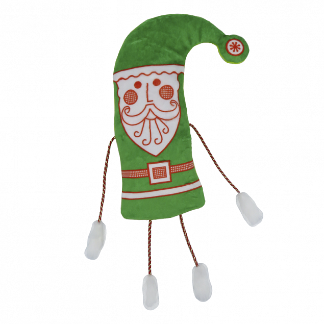 Новогодний колпачок Забавный Дед мороз текстиль(зеленый)(упаковка для конфет) с логотипом в Москве заказать по выгодной цене в кибермаркете AvroraStore