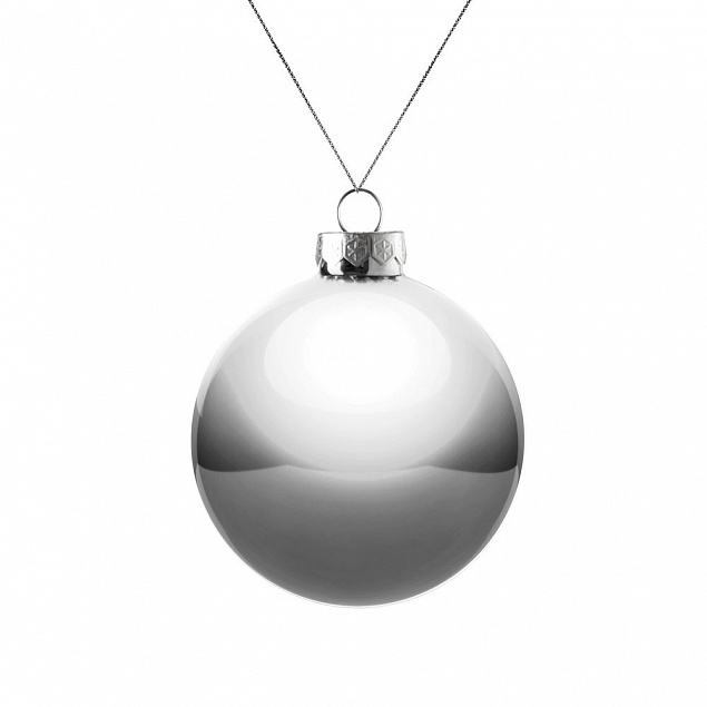 Елочный шар Finery Gloss, 8 см, глянцевый серебристый с логотипом в Москве заказать по выгодной цене в кибермаркете AvroraStore