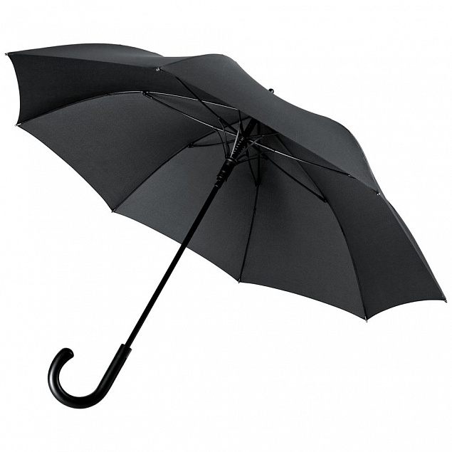 Зонт-трость Alessio, черный с логотипом в Москве заказать по выгодной цене в кибермаркете AvroraStore
