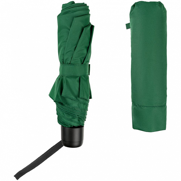 Зонт складной Hit Mini ver.2, зеленый с логотипом в Москве заказать по выгодной цене в кибермаркете AvroraStore