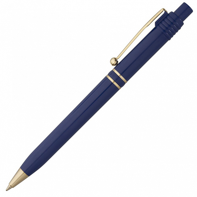 Ручка шариковая Raja Gold, синяя с логотипом в Москве заказать по выгодной цене в кибермаркете AvroraStore