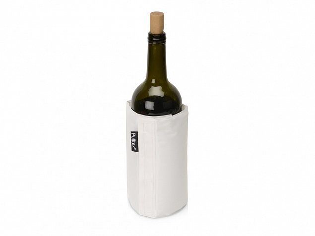 WINE COOLER SATIN WHITE/Охладитель-чехол для бутылки вина или шампанского, белый с логотипом  заказать по выгодной цене в кибермаркете AvroraStore