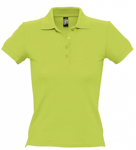 Рубашка поло женская PEOPLE 210, зеленое яблоко с логотипом в Москве заказать по выгодной цене в кибермаркете AvroraStore