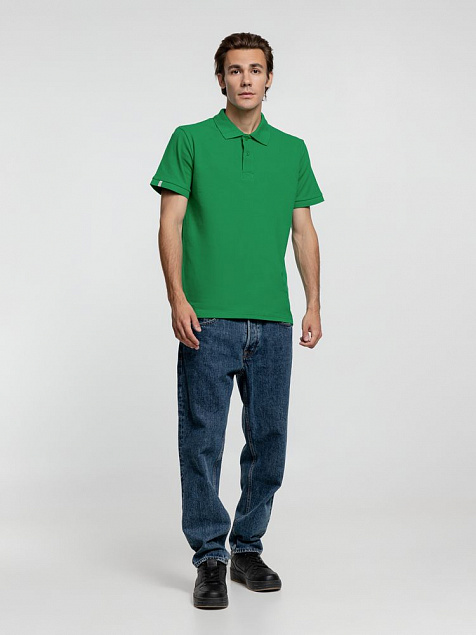 Рубашка поло мужская Virma Premium, зеленая с логотипом в Москве заказать по выгодной цене в кибермаркете AvroraStore