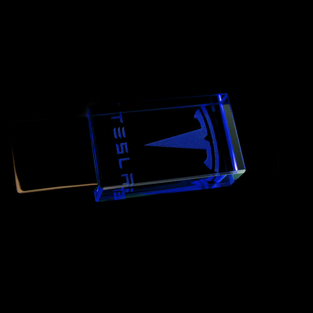 Флешка "Moon" 16 Гб c подсветкой - Синий HH с логотипом в Москве заказать по выгодной цене в кибермаркете AvroraStore