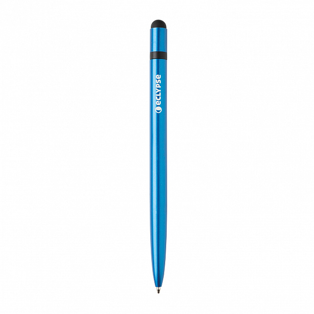 Металлическая ручка-стилус Slim, голубой с логотипом в Москве заказать по выгодной цене в кибермаркете AvroraStore