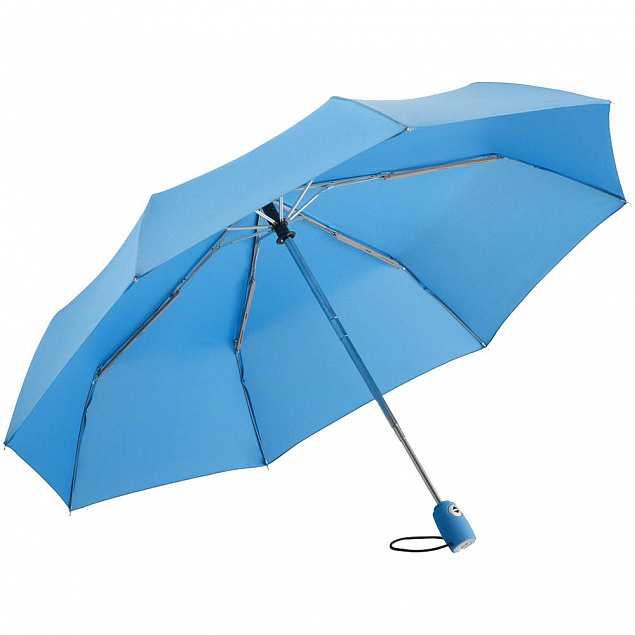 Зонт складной AOC, голубой с логотипом в Москве заказать по выгодной цене в кибермаркете AvroraStore