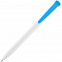 Ручка шариковая Favorite, белая с голубым с логотипом в Москве заказать по выгодной цене в кибермаркете AvroraStore