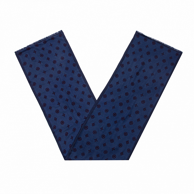 Шарф Gourji "Византийский орнамент" 40x195 шерсть синий с логотипом в Москве заказать по выгодной цене в кибермаркете AvroraStore