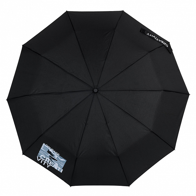 Зонт складной Levante, черный Creativity с логотипом в Москве заказать по выгодной цене в кибермаркете AvroraStore