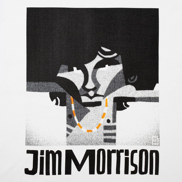 Футболка «Меламед. Jim Morrison», белая с логотипом в Москве заказать по выгодной цене в кибермаркете AvroraStore
