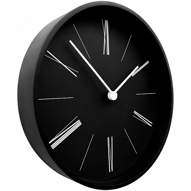 Часы настенные Boston, черные с логотипом в Москве заказать по выгодной цене в кибермаркете AvroraStore