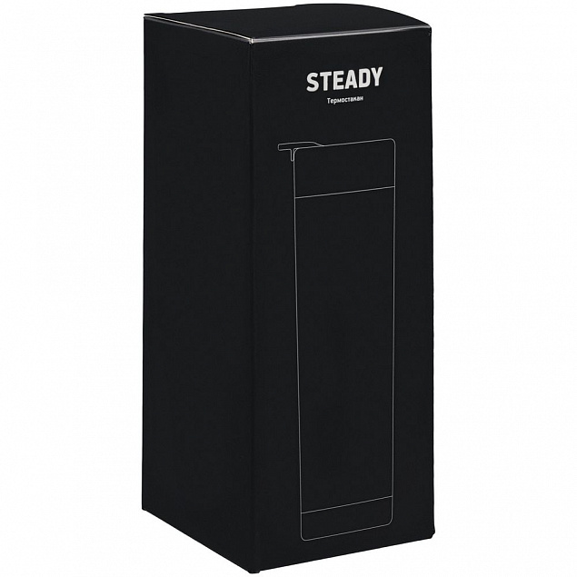 Термостакан Steady, черный с логотипом в Москве заказать по выгодной цене в кибермаркете AvroraStore