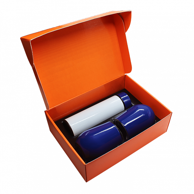 Набор Hot Box Duo C2W B, белый с синим с логотипом в Москве заказать по выгодной цене в кибермаркете AvroraStore
