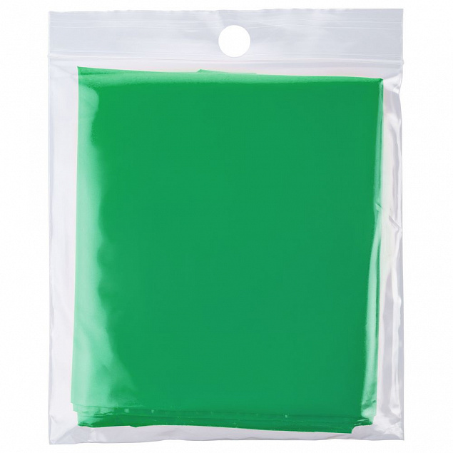 Дождевик-плащ CloudTime, зеленый с логотипом в Москве заказать по выгодной цене в кибермаркете AvroraStore