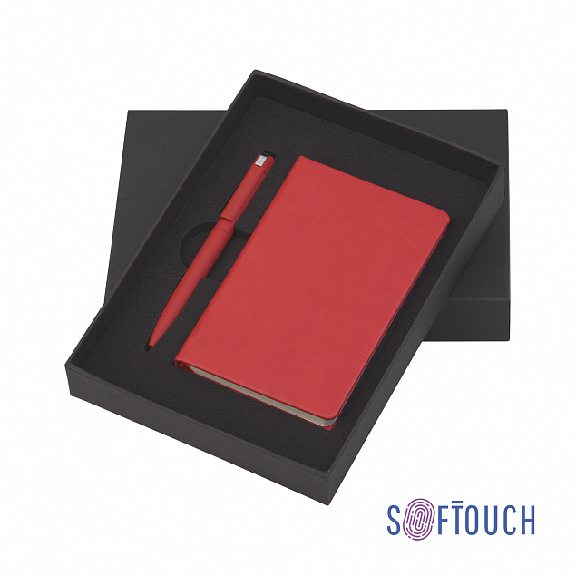 Набор подарочный "Лорен" с блокнотом А6, покрытие soft touch, красный# с логотипом в Москве заказать по выгодной цене в кибермаркете AvroraStore