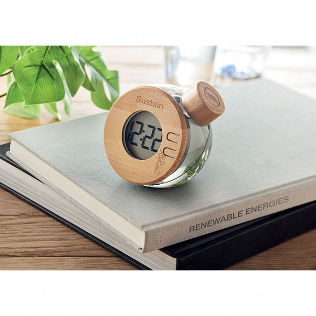 Бамбуковые ЖК-часы с водяным пи с логотипом в Москве заказать по выгодной цене в кибермаркете AvroraStore