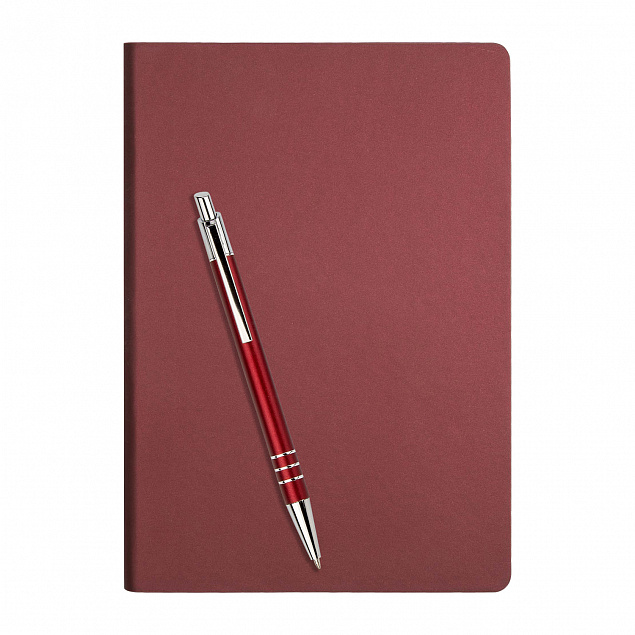 Подарочный набор Star/City, бордовый (ежедневник недат А5, ручка) с логотипом в Москве заказать по выгодной цене в кибермаркете AvroraStore