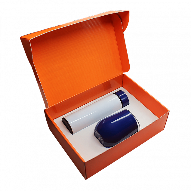 Набор Hot Box Duo C W, белый с синим с логотипом в Москве заказать по выгодной цене в кибермаркете AvroraStore