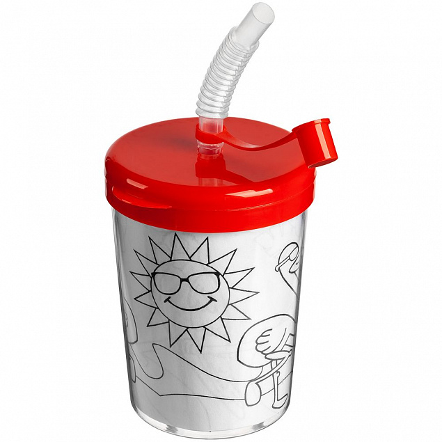 Бутылка-раскраска детская «Передвижник», красная с логотипом в Москве заказать по выгодной цене в кибермаркете AvroraStore