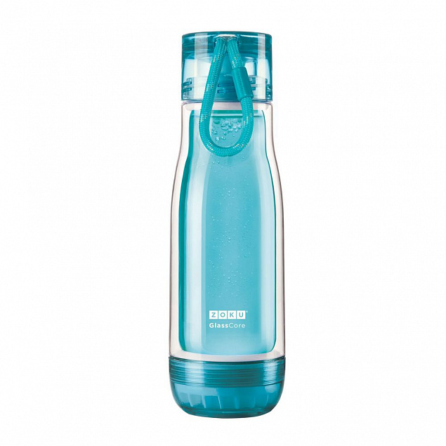 Бутылка для воды Zoku, голубая с логотипом в Москве заказать по выгодной цене в кибермаркете AvroraStore