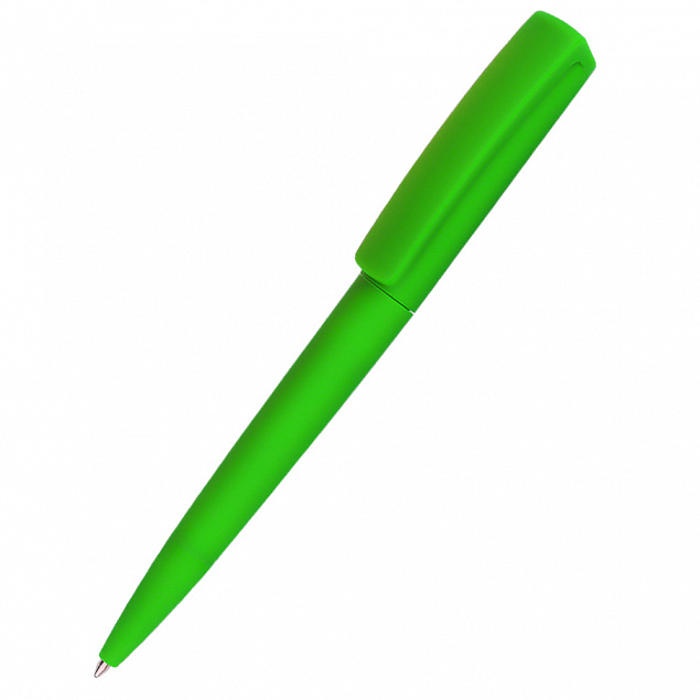 Ручка пластиковая Jangle, софт-тач, зеленая-S с логотипом в Москве заказать по выгодной цене в кибермаркете AvroraStore