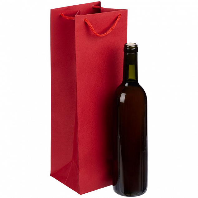 Пакет под бутылку Vindemia, красный с логотипом в Москве заказать по выгодной цене в кибермаркете AvroraStore