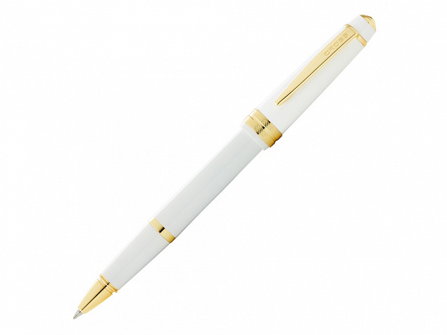 Ручка-роллер Bailey Light Polished White Resin and Gold Tone с логотипом в Москве заказать по выгодной цене в кибермаркете AvroraStore