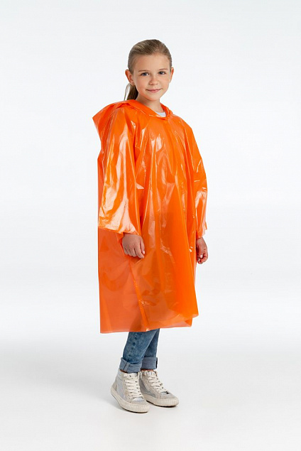 Дождевик-плащ детский BrightWay Kids, оранжевый с логотипом в Москве заказать по выгодной цене в кибермаркете AvroraStore