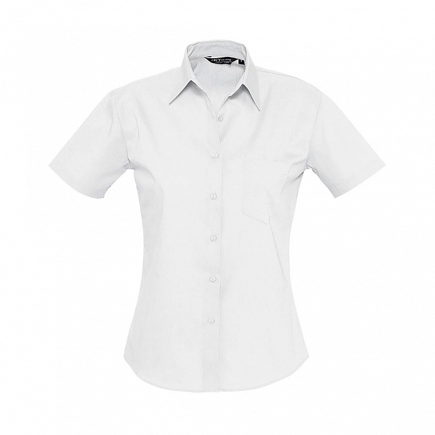 Рубашка женская с коротким рукавом ENERGY белая с логотипом в Москве заказать по выгодной цене в кибермаркете AvroraStore
