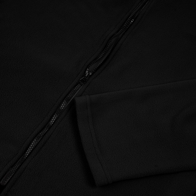 Куртка флисовая унисекс Manakin, черная с логотипом  заказать по выгодной цене в кибермаркете AvroraStore