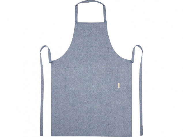Pheebs 200 g/m² recycled cotton apron, синий с логотипом в Москве заказать по выгодной цене в кибермаркете AvroraStore