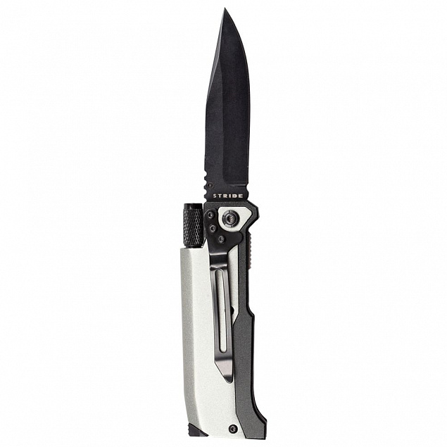 Нож складной с фонариком и огнивом Ster, серый с логотипом в Москве заказать по выгодной цене в кибермаркете AvroraStore