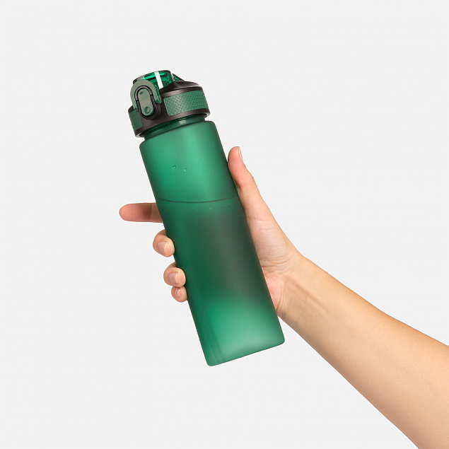 Спортивная бутылка для воды, Flip, 700 ml, темно-зеленая с логотипом в Москве заказать по выгодной цене в кибермаркете AvroraStore