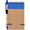 Блокнот на кольцах Eco Note с ручкой, синий с логотипом в Москве заказать по выгодной цене в кибермаркете AvroraStore