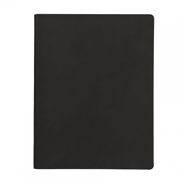 Бизнес-блокнот "Biggy", B5 формат, черный, серый форзац, мягкая обложка, в клетку с логотипом в Москве заказать по выгодной цене в кибермаркете AvroraStore
