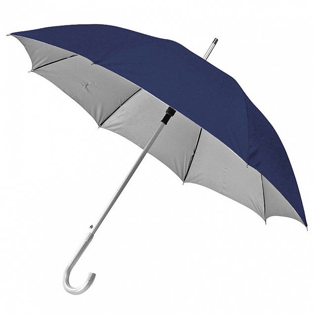 Зонт-трость SILVER, пластиковая ручка, полуавтомат с логотипом в Москве заказать по выгодной цене в кибермаркете AvroraStore