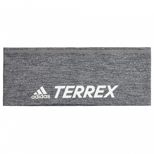 Спортивная повязка на голову Terrex Trail, серый меланж с логотипом в Москве заказать по выгодной цене в кибермаркете AvroraStore