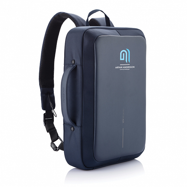 Сумка-рюкзак Bobby Bizz с защитой от карманников, синий с логотипом в Москве заказать по выгодной цене в кибермаркете AvroraStore