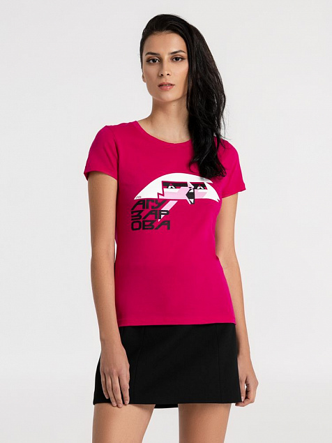 Футболка женская «Меламед. Жанна Агузарова», ярко-розовая (фуксия) с логотипом в Москве заказать по выгодной цене в кибермаркете AvroraStore
