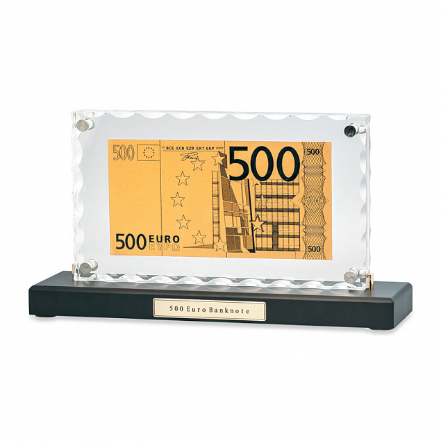 "Банкнота 500 Euro"в стекле с логотипом в Москве заказать по выгодной цене в кибермаркете AvroraStore