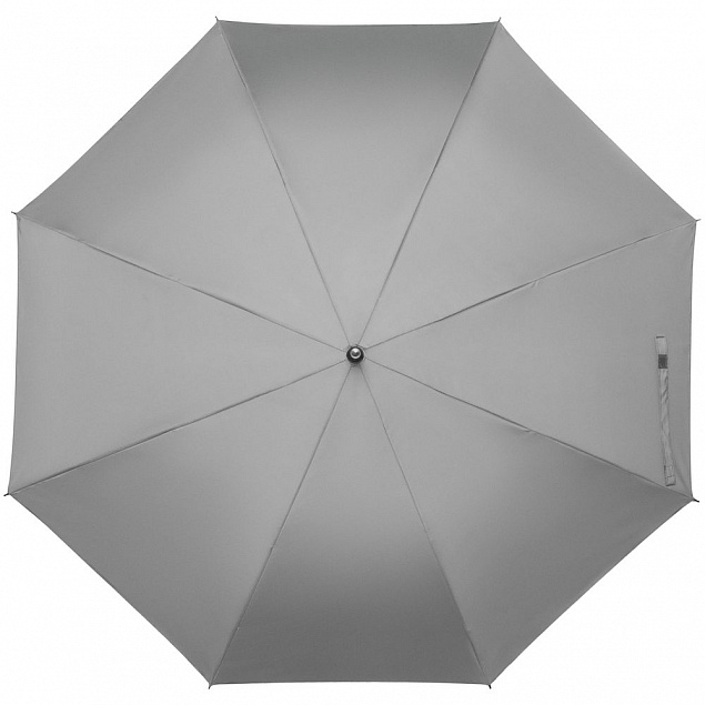 Зонт-трость Manifest со светоотражающим куполом, серый с логотипом в Москве заказать по выгодной цене в кибермаркете AvroraStore