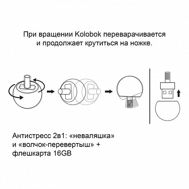 Флеш-карта "Kolobok" 16 Гб с логотипом в Москве заказать по выгодной цене в кибермаркете AvroraStore